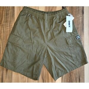 OBEY‎ Easy Ripstop Cargo Shorts Mens Field Green Size S 100% Cotton NWT